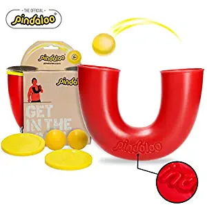 pindaloo Skill Toy + 2 Balls (1+1 Extra Ball). Unique Gift for Kids, Teens & Adults. Fun, Challenging, Develops Motor Skills. for Indoor and Outdoor Play (Red)