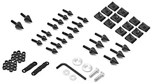 Krator Motorcycle Spike Fairing Bolts Black Spiked Kit For 2001 Kawasaki Ninja ZX9R