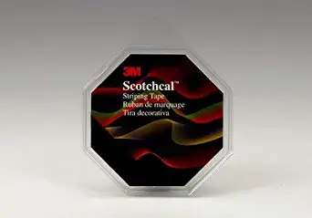 3M Scotchcal 74816 Duo-Tone Striping Adhesive Tape, 150' Length x 5/16" Width, Black/Light Gold Metallic