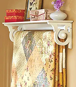 Scrolled Side Wall Shelf with Quilt Hanger