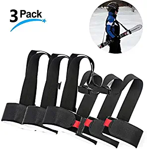 LAWOHO Shoulder Ski Carrier Straps Sling with Cushioned Holder Adjustable Ski Shoulder Lash Handle Straps Snowboard Boot Carrier Strap