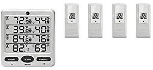 Ambient Weather WS-10-X4 Wireless Indoor/Outdoor 8-Channel Thermo-Hygrometer with Four Remote Sensors