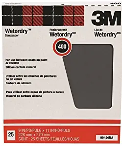 3M Pro-Pak Wetordry Between Finish Coats Sanding Sheets, 400A-Grit, 9-Inch by 11-Inch
