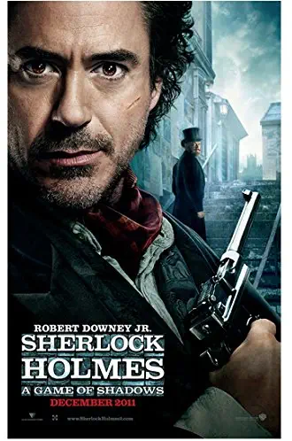 Sherlock Holmes 8 x 10 Photo Movie Poster Robert Downey, Jr. Holding Gun Scar on Cheek kn