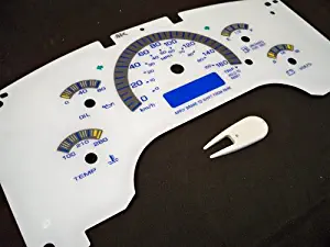 96 97 98 99 00 01 02 03 04 Chevy Astro GMC Safari White Face Gauges Glow Through Dash Kit in KPH