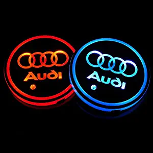 Auto Sport 2PCS LED Cup Holder Mat Pad Coaster with USB Rechargeable Interior Decoration Light Fit Audi Accessories