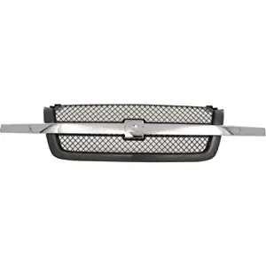 Perfect Fit Group C070127 - Avalanche / Silverado P/U Grille, Mesh, Ptd-Gray, W/ Chr Cntr Bar, W/O Body Cladding, Base/ Ls/ Lt