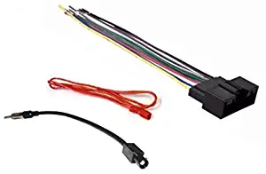 Car Stereo Radio Wire Harness and Antenna Adapter Combo to Install an Aftermarket Radio for Select Ford Vehicles - No Factory Premium Amp - See Compatible Vehicles Below