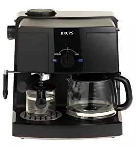 KRUPS XP1500 Coffee Maker and Espresso Machine Combination, Black