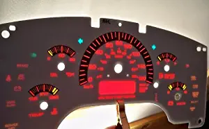 96 97 98 99 00 01 02 03 04 Chevy GMC Astro Van Safari White Face Gauges Glow Through Dash Kit in KPH