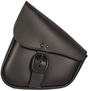 Dowco Willie & Max 59893-00 Triangulated Leather Motorcycle Swingarm Bag: Matte Black Buckle, Black, 9 Liter Capacity