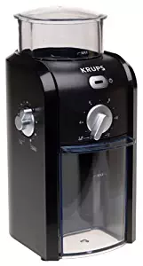 KRUPS GVX1-14 Coffee Grinder with Grid Size and Cup Selection and Stainless Steel Conical Burr, Black