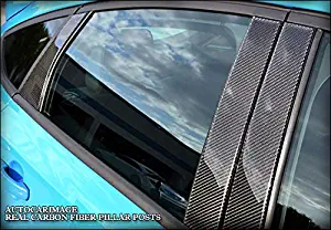 AUTOCARIMAGE Real Black Carbon Fiber Pillar Posts (B Pillars) Covers for Toyota Tundra 14 15 16 17 18 19-4 Pieces fits Both Crew max and Double