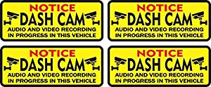 2.5in x 1in Notice Dash Cam Stickers