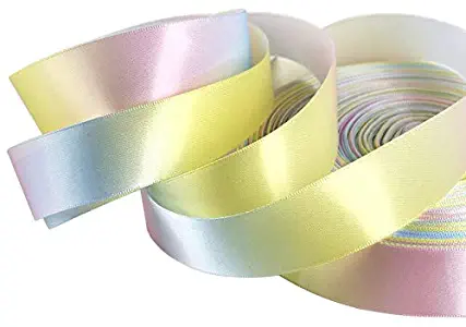 Jammas 1",1.5",2" Rainbow Printed Satin Ribbon 10yds,DIY Handmade Materials,Wedding Gift wrap,10Yc3374 - (Color: 25mm)