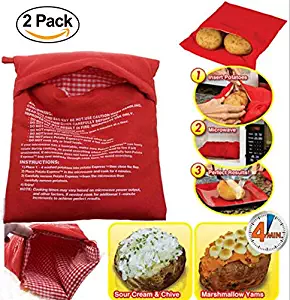 (2 pack) Potato Bag Microwave Baking Potato Cooking Bag Washable Cooker Bag Baked Potatoes Rice Pocket Easy To Cook Kitchen Gadgets