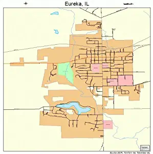 Large Street & Road Map of Eureka, Illinois IL - Printed poster size wall atlas of your home town