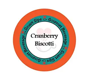 Smart Sips, Cranberry Biscotti Gourmet Flavored Coffee, 24 Count, Compatible With All Keurig K-cup Machines