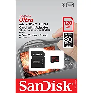 SanDisk Ultra 128GB MicroSD XC Class 10 UHS-1 Mobile Memory Card for Samsung Galaxy S7 & S7 Edge