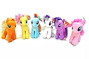 My Little Pony FIM Ty Beanie Babies 6.5 Inch Plush (Set of 6 Ponies)