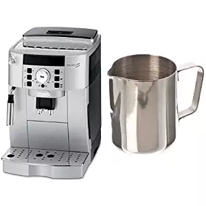 DeLonghi ECAM22110SB Compact Automatic Cappuccino, Latte and Espresso Machine and Update International (EP-12) 12 Oz Stainless Steel Frothing Pitcher Bundle
