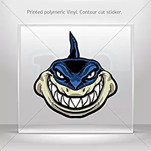 Stickers Decal Blue Shark Attacks Car Door Hobbies Sports car Durable (6 X 5.77 Inches)