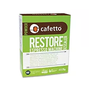 Cafetto Restore Espresso Machine Descaler, Coffee Machine Cleaning Powder for Use In Organic Systems (4 Single Use Packets)