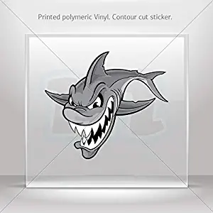 Decals Decal Angry Shark Attack Car Door Hobbies Sports car Durable Ra (8 X 7.00 Inches)