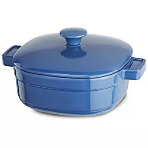 KitchenAid KCLI30CRNB Streamline Cast Iron 3-Quart Casserole Cookware - Spring Blue