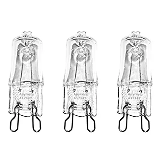 (3)-pack Replacement Halogen bulb for Microwave Kitchenaid W10208564 Baseless Lamp