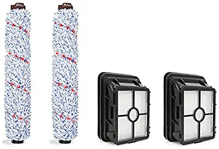 HEVENSA - 2PCS 1868 Roller Brush + 2PCS 1866 HEPA Filter for Bissell Crosswave 1785 1785G 1785V 1785W Vacuum Spare Parts #1608683