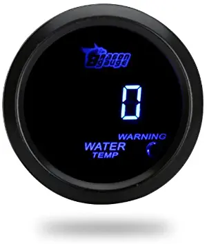 Docooler Digital Water Temperature Meter Gauge with Sensor for Auto Car 52mm 2in LCD 40~120Celsius Degree Warning Light Black