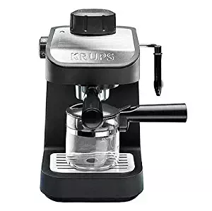 KRUPS XP1020 Steam Espresso Machine with Glass Carafe, 4-Cup, Black