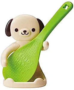 Bento rice paddle spoon with dog shaped holder by Torune