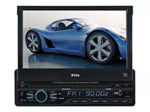 BOSS AUDIO BV9965 Single-DIN 7 inch Motorized Touchscreen DVD Player Receiver, Detachable Front Panel, Wireless Remote