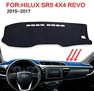 SMABEE for Toyota Hilux SR5 4x4 Hilux REVO Hi-Rider 2015-2019 Manual Dash Mat Dashmat Black Carpet Car Dashboard Automotive Interior