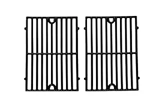 Gloss Cast Iron Cooking Grid for Grand Cafe, Hamilton Beach, Ellipse 2000LP, ProChef, Vermont Castings and Kenmore 141.152270, 141.152271, 141.15337 Gas Grill Models, Set of 2