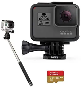 GoPro HERO6 Black - Bundle with 32GB SDHC Card, and Selfie Stick