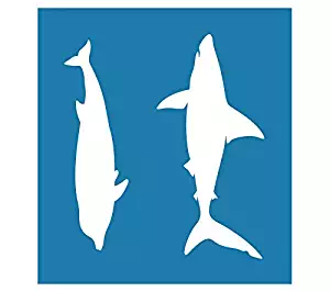 Auto Vynamics - STENCIL-SEA-DOLPHIN-SHARK - Dolphin & Shark Individual Stencil from Detailed Ocean Fish & Mammal Stencil Set! - 9.5-by-10-inch Sheet - Single Design