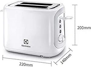 Sweet 10 2 Slice Household Multi-Function Toaster with Defrost Heating and Cancel Buttons Variable Browning Controls Removable Breadcrumb Tray 800w White