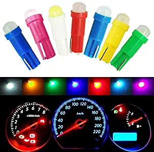 Transporter-Space - 100 pcs T5 1.2W COB car dashboard light instrument automobile Car Warning Indicator Instrument Cluster Lights white red yellow