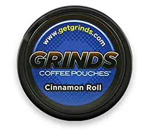 Grinds Coffee Pouches - 3 Cans - Cinnamon Roll - Tobacco Free Healthy Alternative