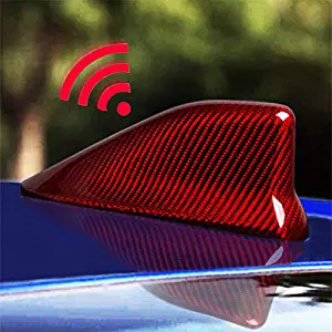 HOTRIMWORLD Red Carbon Fiber Auto Roof Shark Fin Antenna Cover Trim for Toyota 86 Scion FR-S GT86 2012-2019
