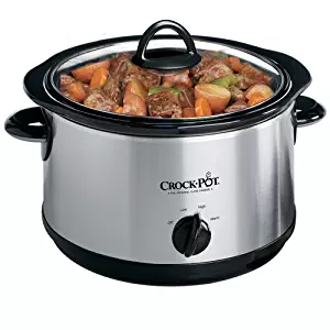 Crock-Pot Regular 5-Quart Round Manual Slow Cooker, Stainless Steel