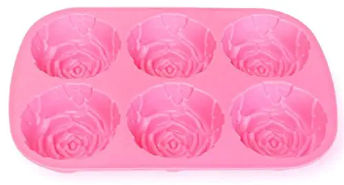 6 Rose Silicone muffin tins Cup Cake Jelly Baking Mould DIY Pudding Soap Mold