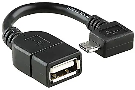 PRO OTG Cable Works for Videocon Octa Core Z55 Delite Right Angle Cable Connects You to Any Compatible USB Device with MicroUSB