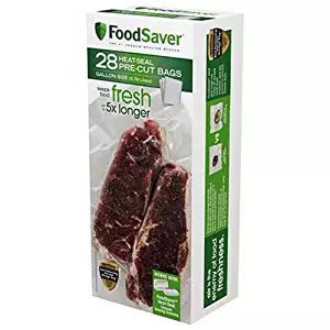 FoodSaver 1-Gallon Precut Vacuum Seal Bags with BPA-Free Multilayer Construction for Food Preservation, 28 Count