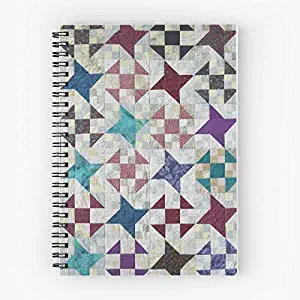 And Spiral Churn Dash Quilt Falling Stars Cute School Five Star Spiral Notebook With Durable Print