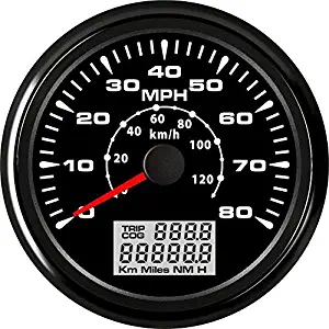 ELING Car Motorcycle Boat GPS Speedometer Odometer 0-80MPH 0-120KM/H ATV UTV with 8 Different Backlight 85mm