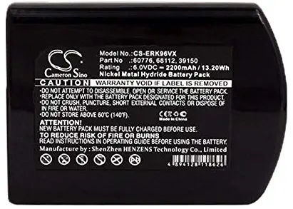 XPS Replacement Battery for Eureka 6A, 96, 96A-1 PN 39150, 60776, 68112